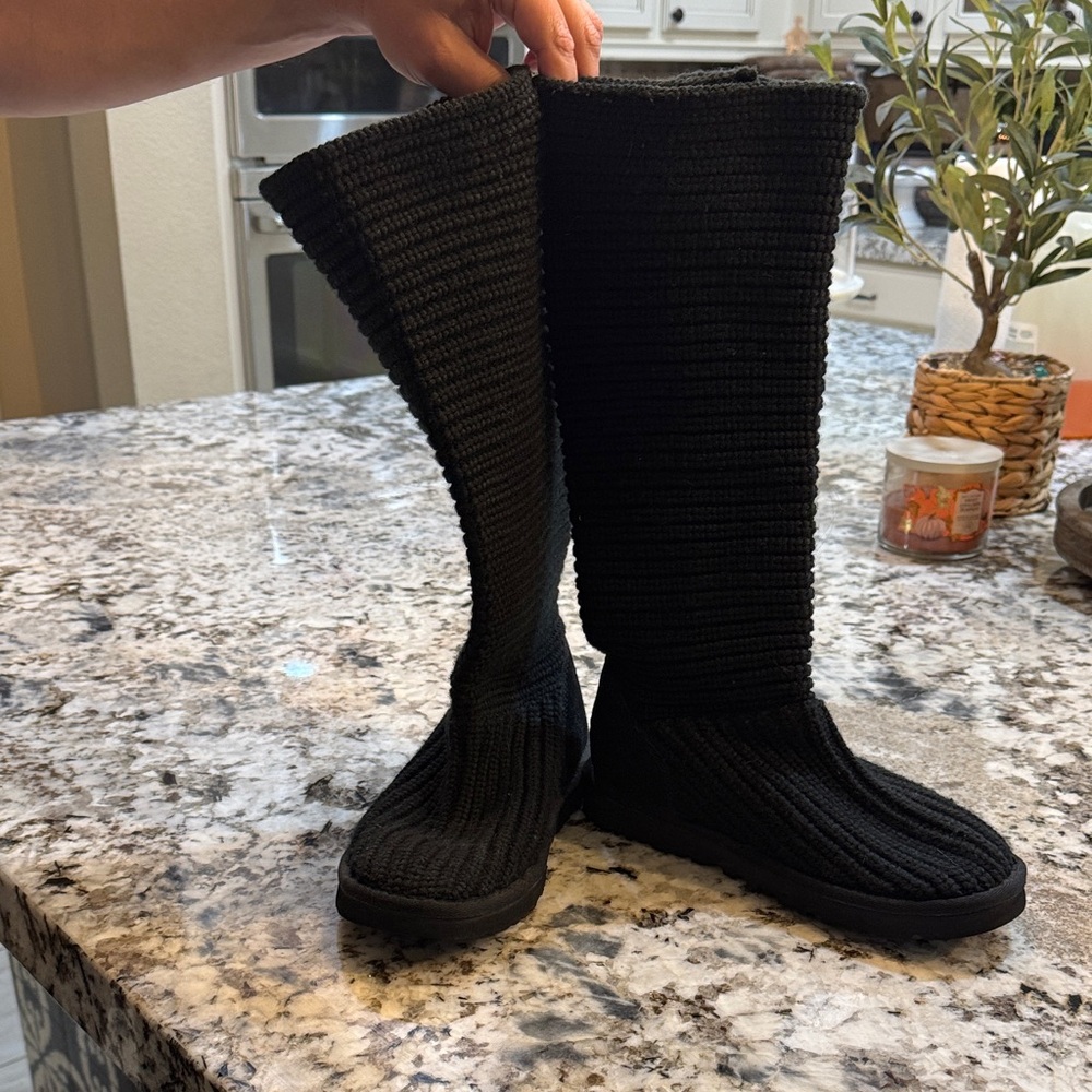 UGG Black Over the Knee Knit Boots